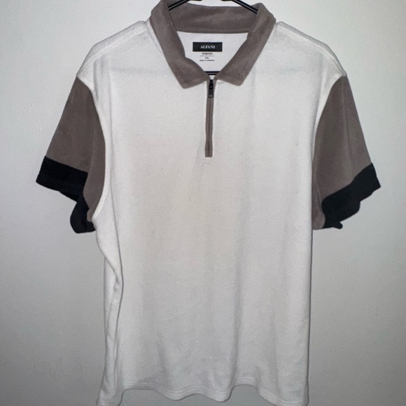 Alfani Men’s Colorblock Egret Polo Short Sleeve Shirt Sz XXL - Picture 2 of 6